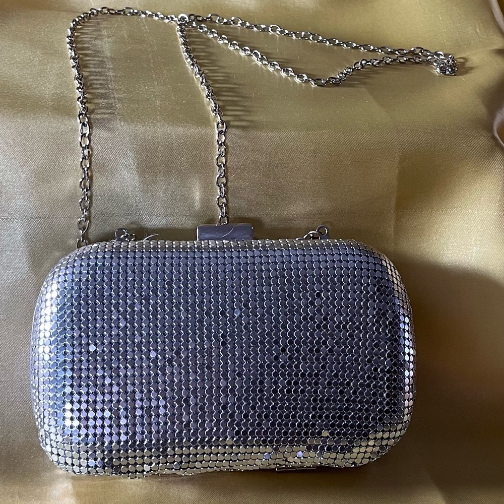 Silver Chain Clutch by EXPRESSIONS NYC